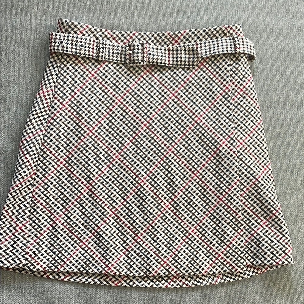 Stylish Checkered Skirt with Pink Accents